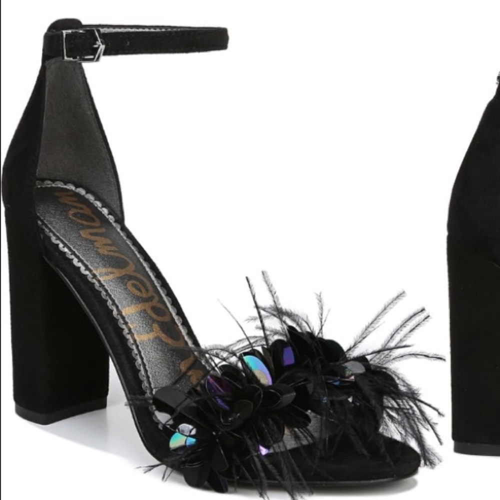 Sam Edelman Yal Heel, Black Suede, Size 8.5M